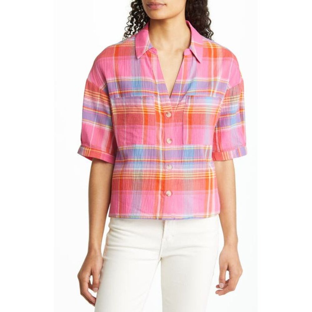 Sanctuary Easy Pocket Button-up Shirt In Sunny Madras XXL